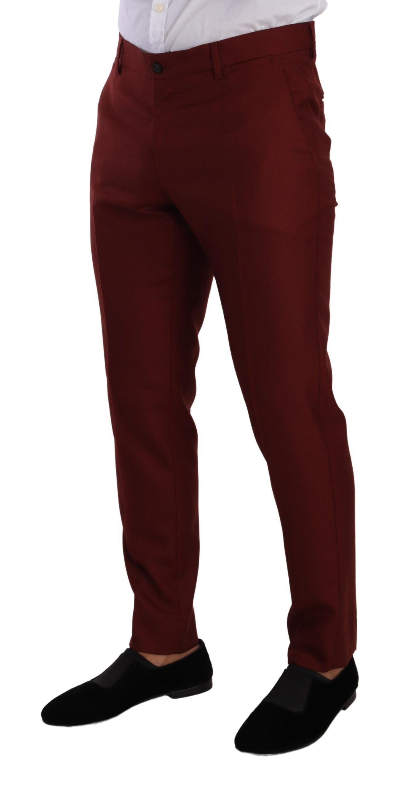 Dolce & Gabbana Red Cashmere Silk Dress Men Trouser Pants