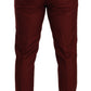 Dolce & Gabbana Red Cashmere Silk Dress Men Trouser Pants