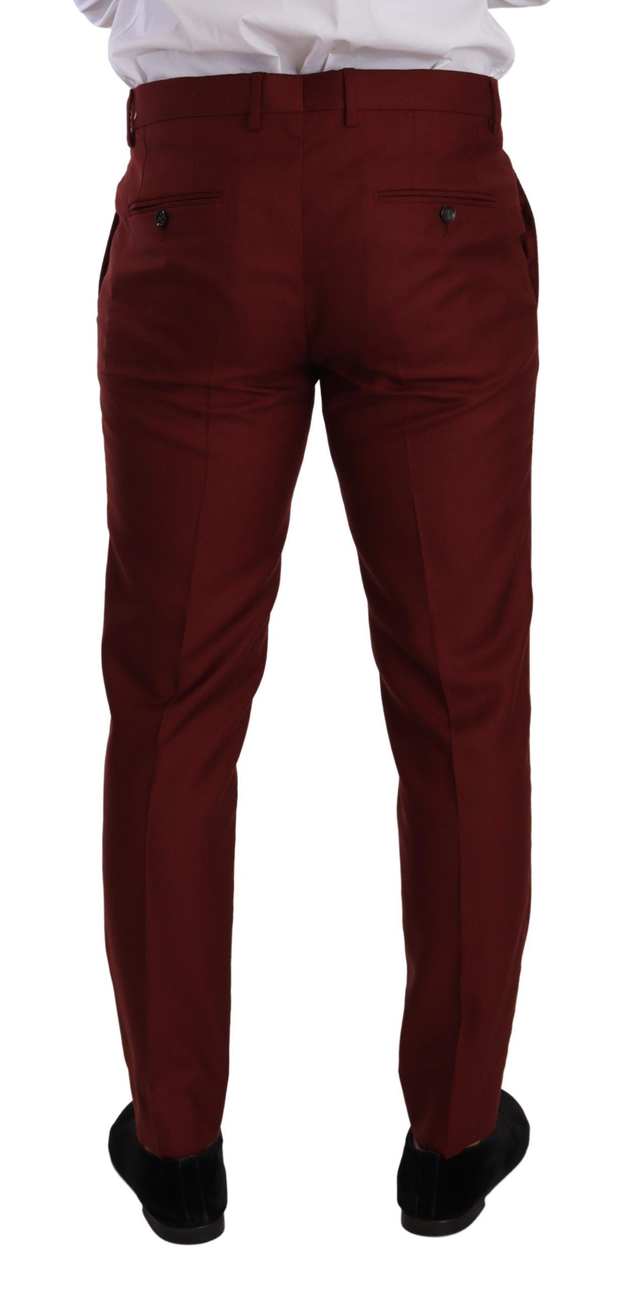 Dolce & Gabbana Red Cashmere Silk Dress Men Trouser Pants