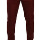 Dolce & Gabbana Red Cashmere Silk Dress Men Trouser Pants