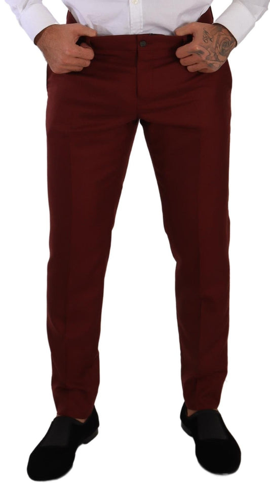 Dolce & Gabbana Red Cashmere Silk Dress Men Trouser Pants