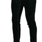 Dolce & Gabbana Green Cotton Stretch Skinny Slim Fit Jeans