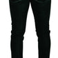 Dolce & Gabbana Green Cotton Stretch Skinny Slim Fit Jeans