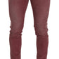 Dolce & Gabbana Pink Corduroy Cotton Skinny Men Denim Jeans