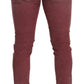 Dolce & Gabbana Pink Corduroy Cotton Skinny Men Denim Jeans