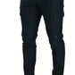 Dolce & Gabbana Blue Green Wool Cargo Skinny Men Trouser Pants