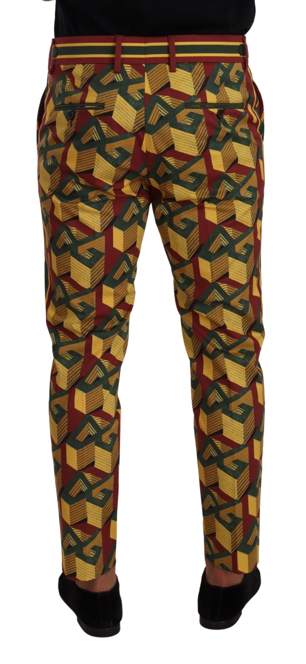 Dolce & Gabbana Multicolor Logo Mania Cotton Tapered Trouser Pants