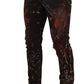 Dolce & Gabbana Brown Color Splash Cotton Regular Denim Jeans