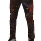 Dolce & Gabbana Brown Color Splash Cotton Regular Denim Jeans