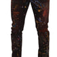 Dolce & Gabbana Brown Color Splash Cotton Regular Denim Jeans