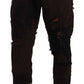 Dolce & Gabbana Brown Cotton Distressed Regular Denim Jeans