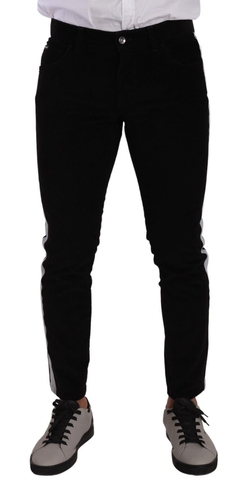 Dolce & Gabbana Black Cotton Stretch Skinny Corduroy Jeans