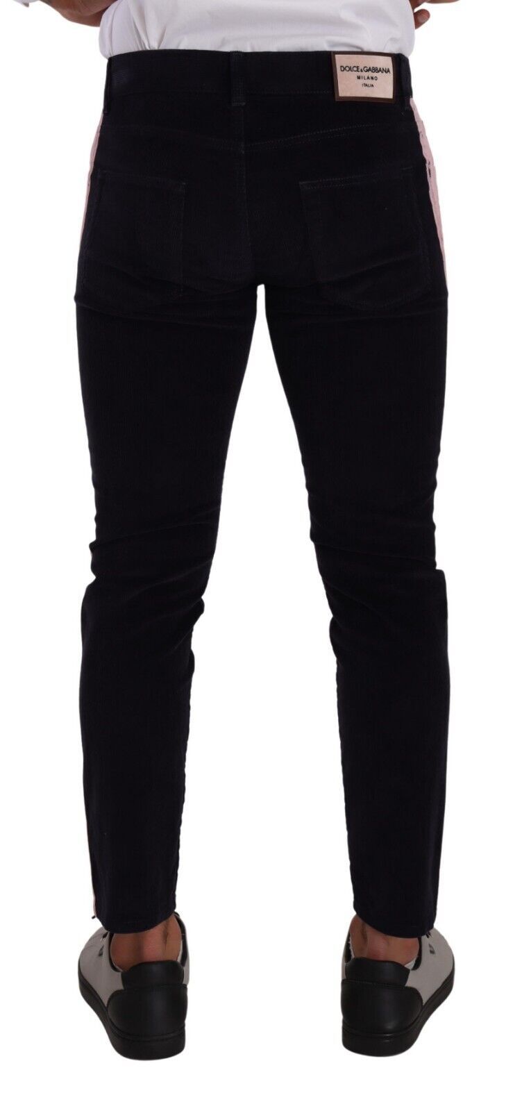 Dolce & Gabbana Blue Corduroy Cotton Stretch Skinny Jeans