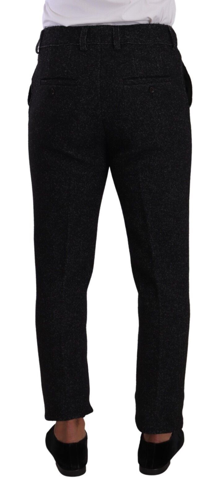 Dolce & Gabbana Black Wool Men Formal Trouser Dress Pants