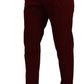 Dolce & Gabbana Dark Red Cotton Mens Chinos Trouser Dress Pants