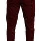 Dolce & Gabbana Dark Red Cotton Mens Chinos Trouser Dress Pants