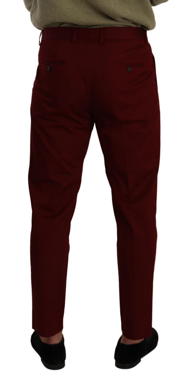 Dolce & Gabbana Dark Red Cotton Mens Chinos Trouser Dress Pants