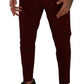 Dolce & Gabbana Dark Red Cotton Mens Chinos Trouser Dress Pants