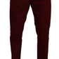 Dolce & Gabbana Dark Red Cotton Mens Chinos Trouser Dress Pants