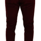 Dolce & Gabbana Bordeaux Velvet Mens Formal Trouser Dress Pants