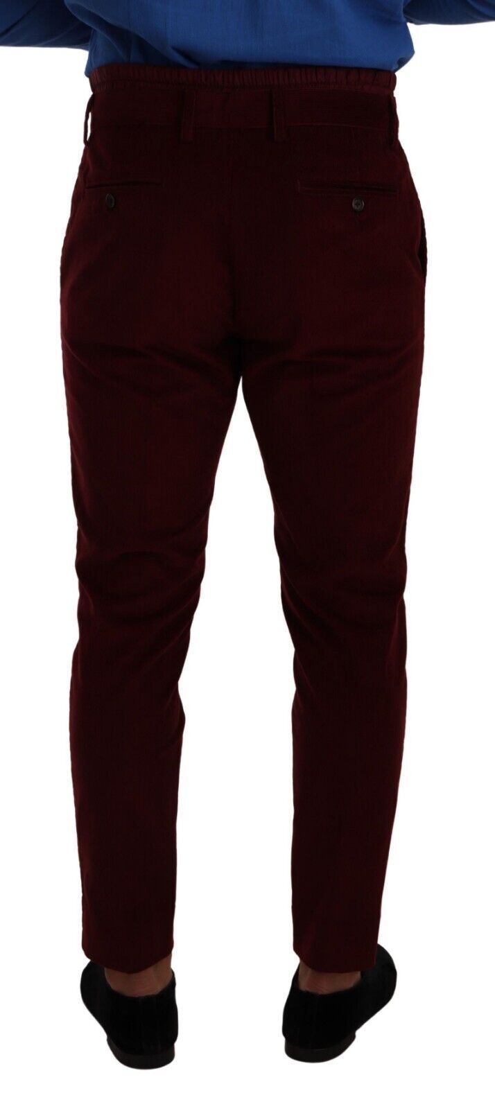 Dolce & Gabbana Bordeaux Velvet Mens Formal Trouser Dress Pants