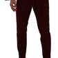 Dolce & Gabbana Bordeaux Velvet Mens Formal Trouser Dress Pants