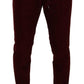 Dolce & Gabbana Bordeaux Velvet Mens Formal Trouser Dress Pants