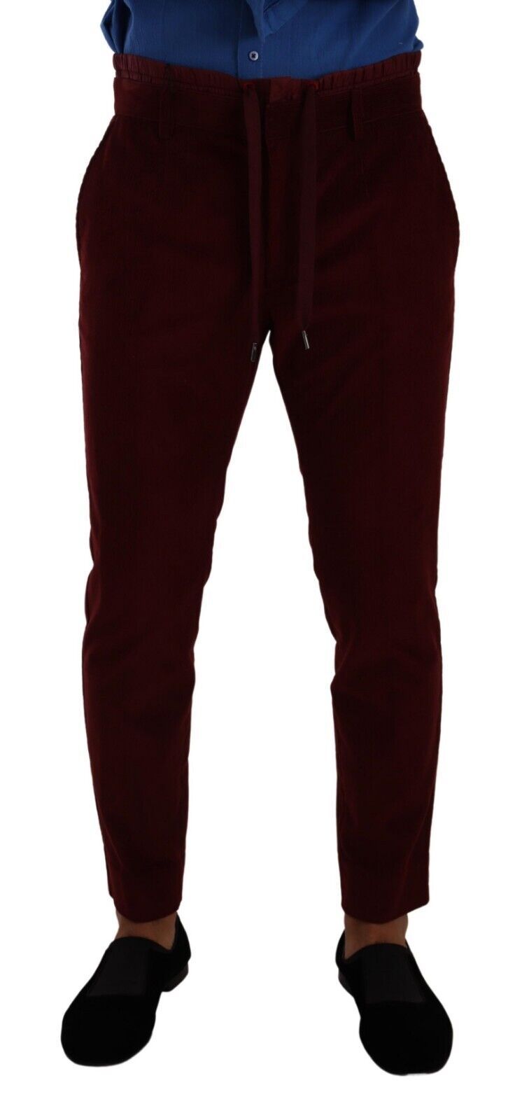 Dolce & Gabbana Bordeaux Velvet Mens Formal Trouser Dress Pants