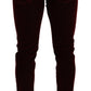 Dolce & Gabbana Dark Red Cotton Velvet Skinny Men Denim Jeans