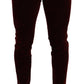 Dolce & Gabbana Dark Red Cotton Velvet Skinny Men Denim Jeans