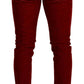 Dolce & Gabbana Red Cotton Stretch Skinny Denim Trouser Jeans