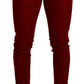 Dolce & Gabbana Red Cotton Stretch Skinny Denim Trouser Jeans