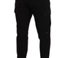 Dolce & Gabbana Black Viscose Cargo Skinny Men Trouser Pants