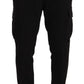 Dolce & Gabbana Black Viscose Cargo Skinny Men Trouser Pants