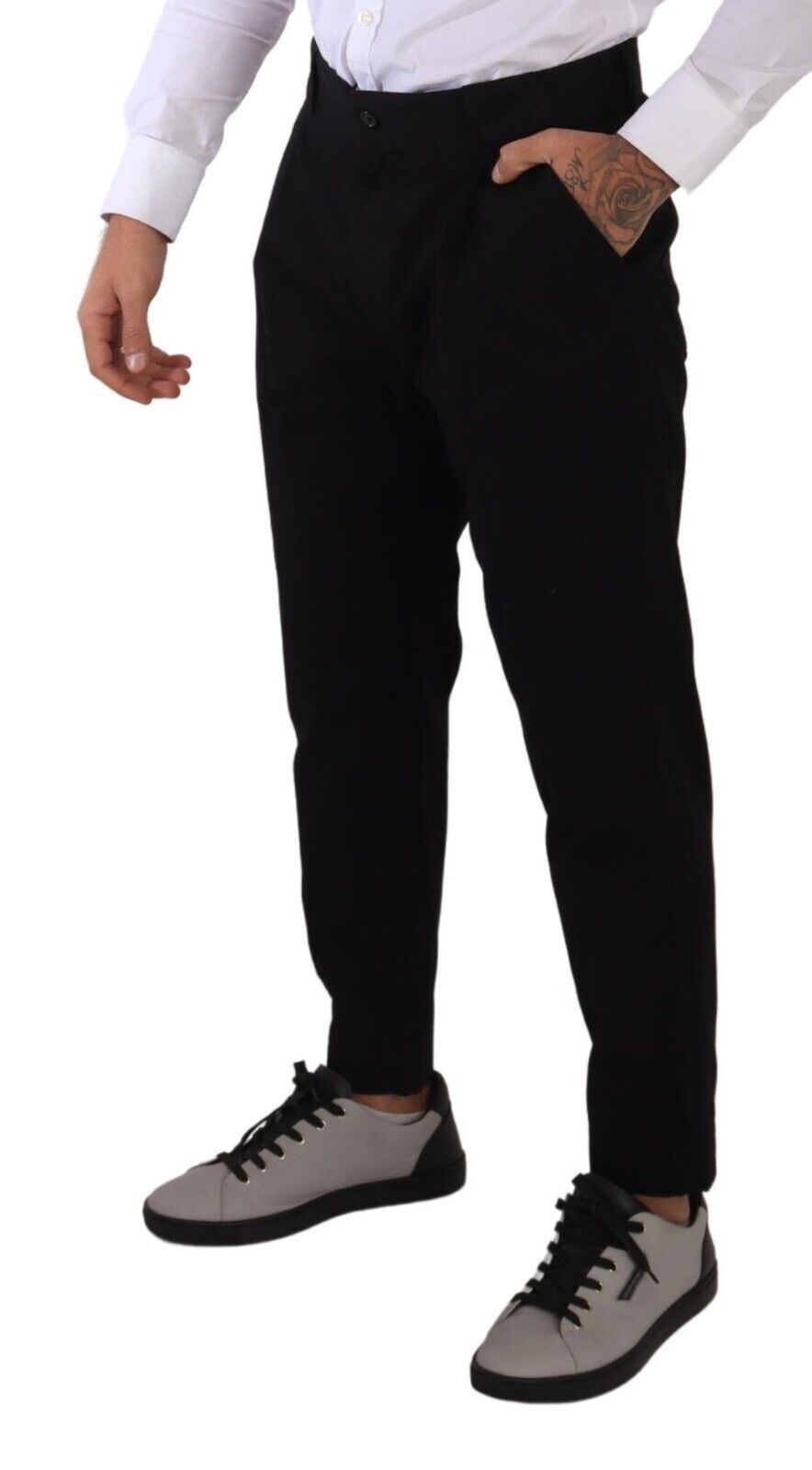 Dolce & Gabbana Black Cotton Stretch Chinos Trouser Jeans