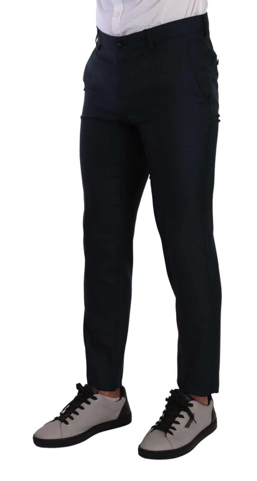 Dolce & Gabbana Dark Blue Cashmere Silk Dress Trouser Pants