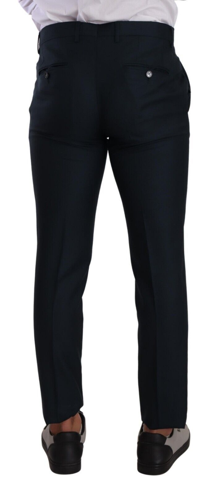 Dolce & Gabbana Dark Blue Cashmere Silk Dress Trouser Pants