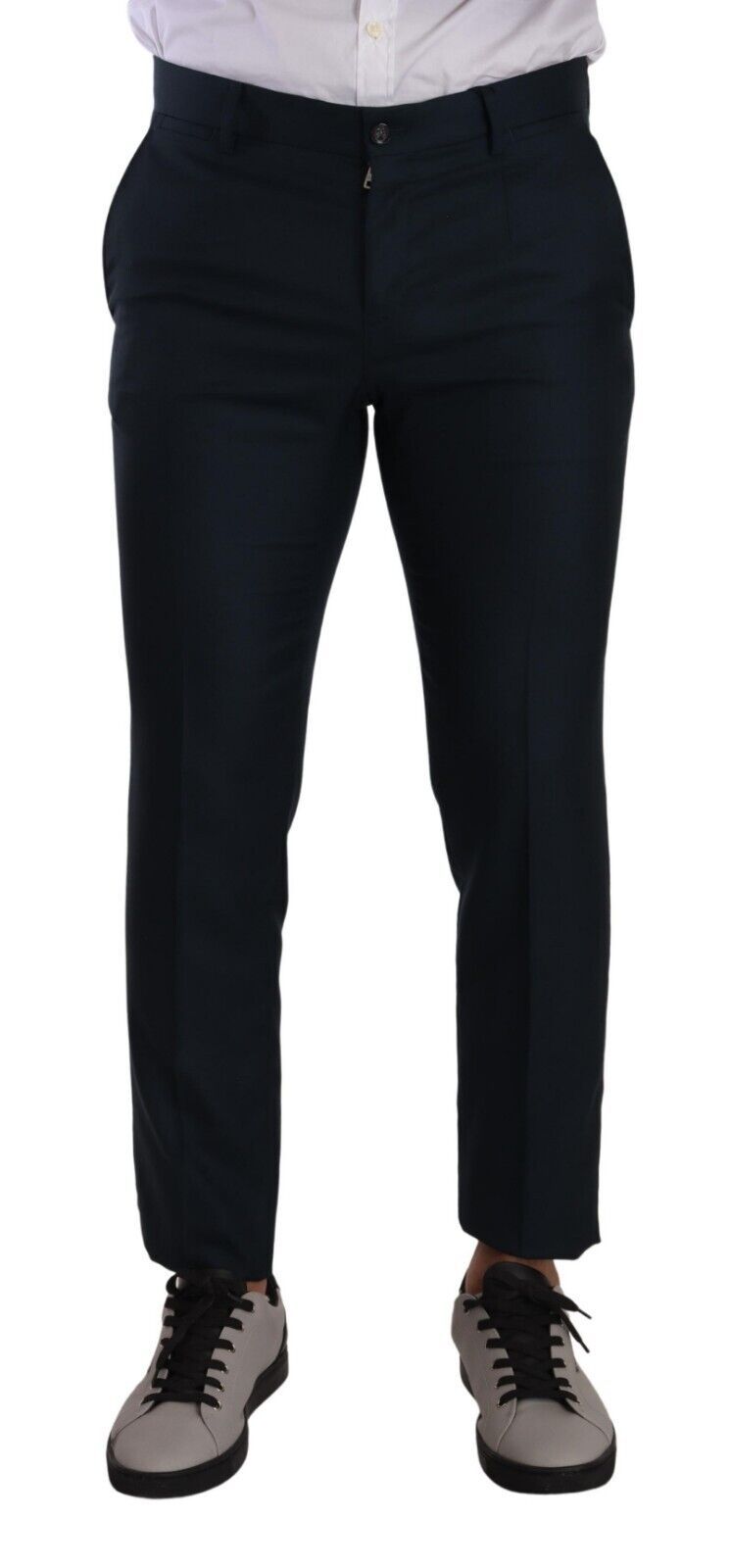 Dolce & Gabbana Dark Blue Cashmere Silk Dress Trouser Pants