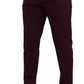 Dolce & Gabbana Purple Cotton Tapered Chinos Dress Pants