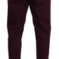 Dolce & Gabbana Purple Cotton Tapered Chinos Dress Pants