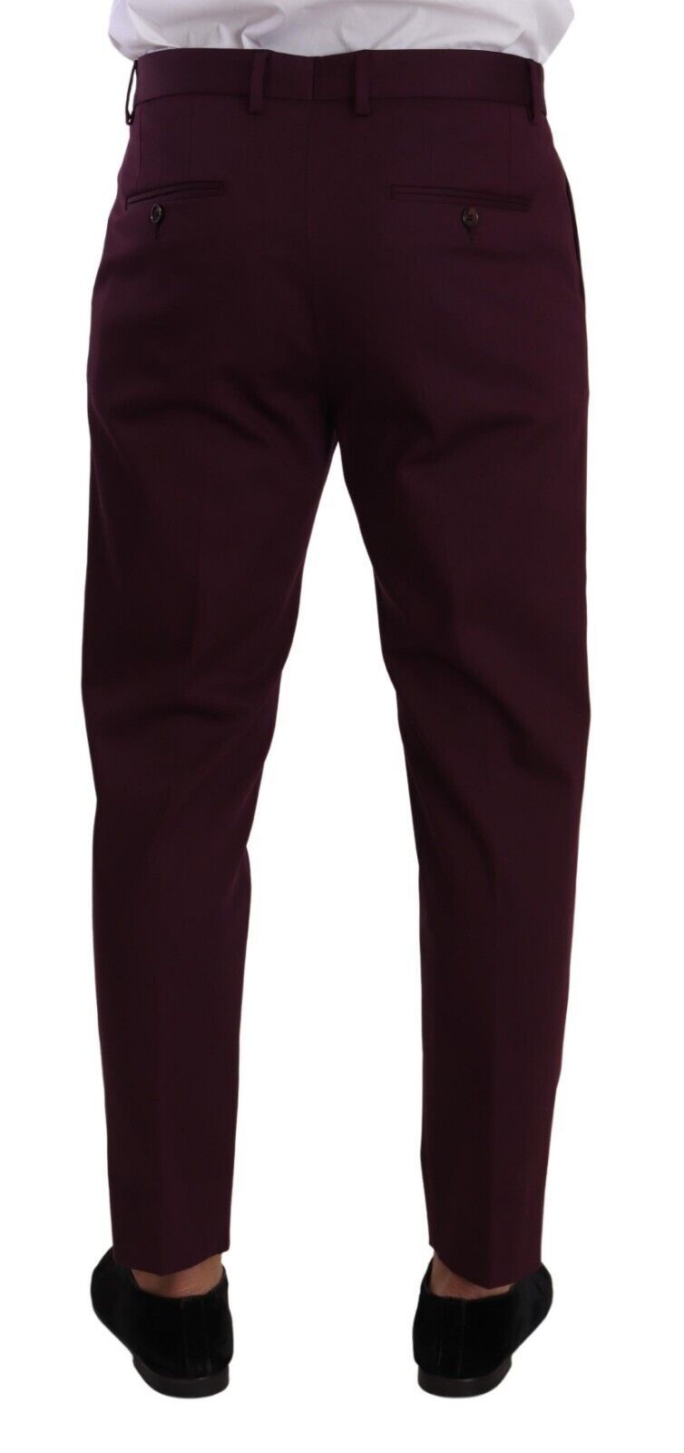 Dolce & Gabbana Purple Cotton Tapered Chinos Dress Pants