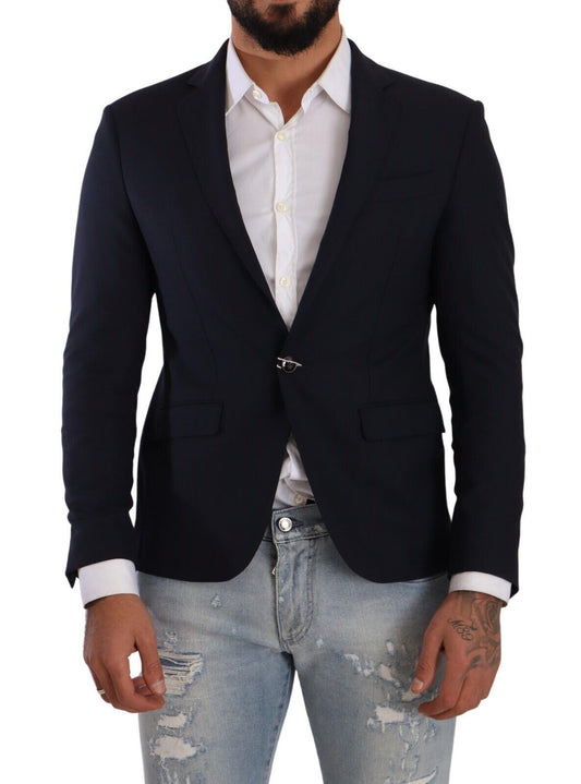 Domenico Tagliente Dark Blue Single Breasted Slim Fit Blazer