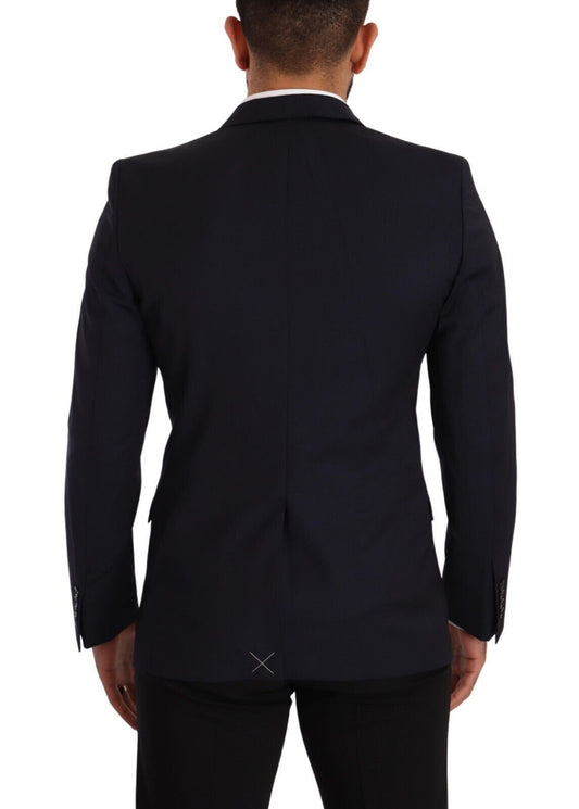 Dolce & Gabbana Dark Blue Single Breasted Coat MARTINI Blazer