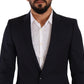 Dolce & Gabbana Dark Blue Single Breasted Coat MARTINI Blazer