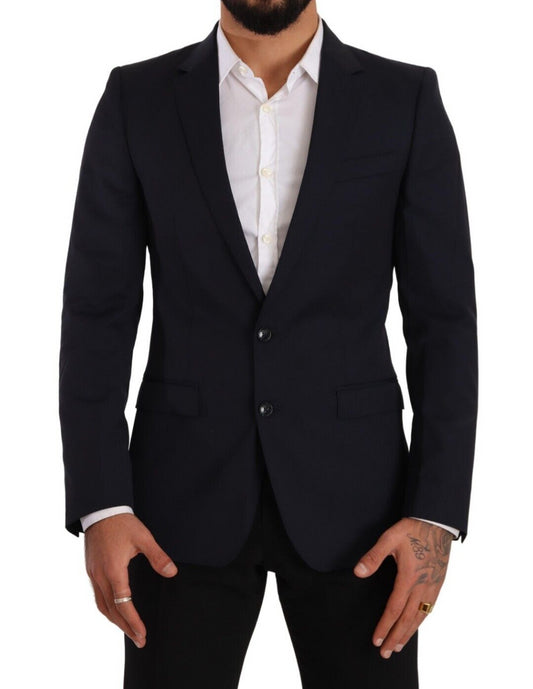 Dolce & Gabbana Dark Blue Single Breasted Coat MARTINI Blazer