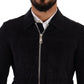 Dolce & Gabbana Blue Suede Lambskin Leather Coat Jacket