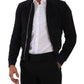 Dolce & Gabbana Blue Suede Lambskin Leather Coat Jacket