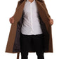 Dolce & Gabbana Brown Wool Long Double Breasted Overcoat Jacket