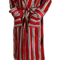 Dolce & Gabbana Chic Striped Silk Sleepwear Robe