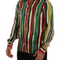 Dolce & Gabbana Multicolor Striped Long Sleeve Silk Shirt